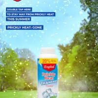 ENGLISH PRICKLY HEAT POWDER BLUE SMALL 110Gram - Image 4