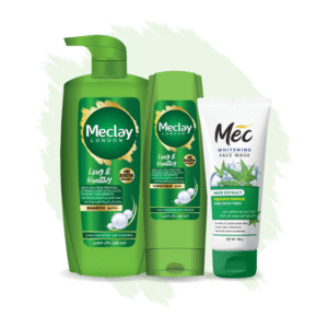 Meclay London Long & Healthy  Shampoo 660ml With Conditioner 180ml + Mec Neem Extract Face Wash Pair Box