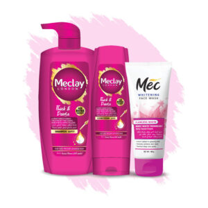 Meclay London Thick & Dense Shampoo 660ml With Conditioner 180ml + Mec Flawless White Face Wash Pair Box