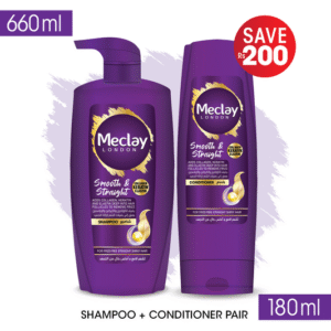 Meclay London Smooth & Straight Shampoo 660ml + Conditioner Pair (Save Rupees 200)