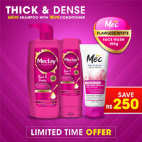 Meclay London Thick & Dense Shampoo 660ml With Conditioner 180ml + Mec Flawless White Face Wash Pair Box - Image 3